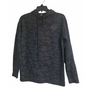 Express EXP Men's Black Camo Camouflage Logo Hoodie Pullover Long Size S Sleeve